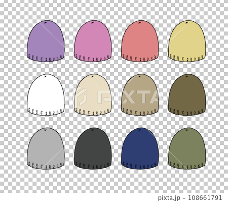 Illustration set of knit hat Illustration set of knit hat 108661791