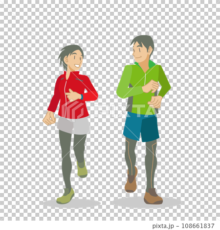 A runner couple enjoying running 108661837