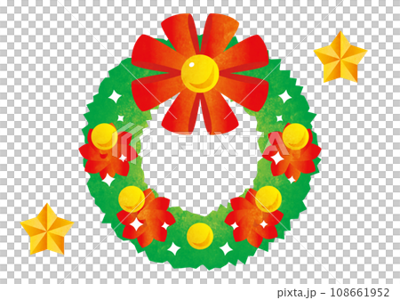 花リボンのクリスマスリース 花リボンのクリスマスリース 108661952