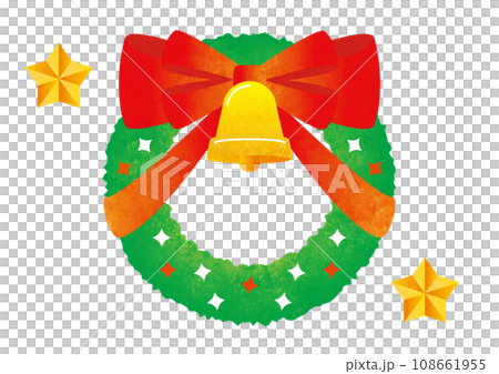 大きなリボンのクリスマスリース 108661955