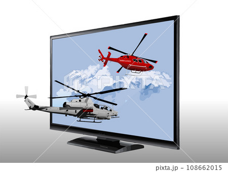 Army Helicopters on tv screen. Abstract Vector 108662015