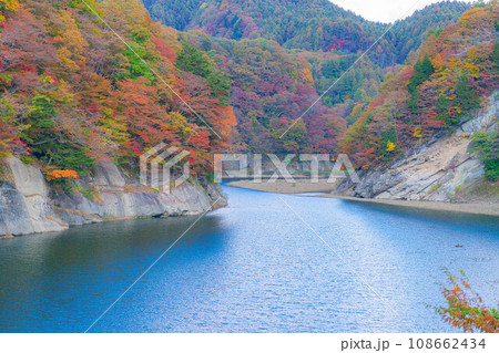 【秋素材】奥裾花渓谷の紅葉【長野県】 【秋素材】奥裾花渓谷の紅葉【長野県】 108662434
