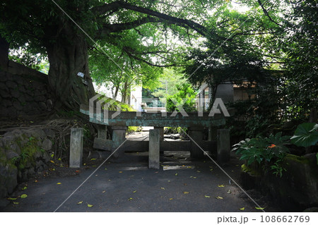 黒神埋没鳥居の横位置の広角 108662769