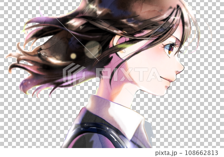 横顔の社会人女性イラスト右向き、背景なし、無季 横顔の社会人女性イラスト右向き、背景なし、無季 108662813