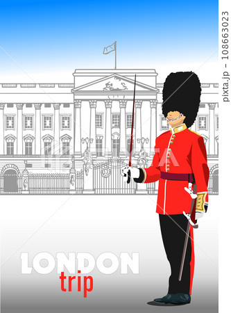London  guard. Colored 3d vector illustration for designers 108663023