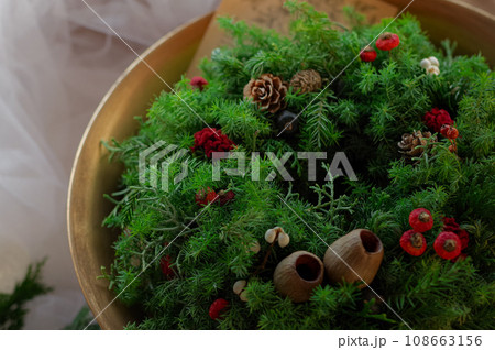 クリスマスリースの背景素材 クリスマスリースの背景素材 108663156