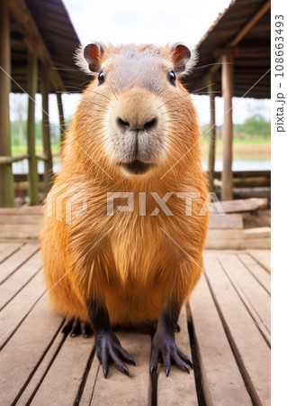 Portrait of a happy capybara Portrait of a happy capybara 108663493