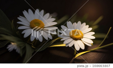 Beautiful Daisy flower or Bellis perennis L, or Compositae blooming in the park during sunlight Beautiful Daisy flower or Bellis perennis L, or Compositae blooming in the park during sunlight 108663807