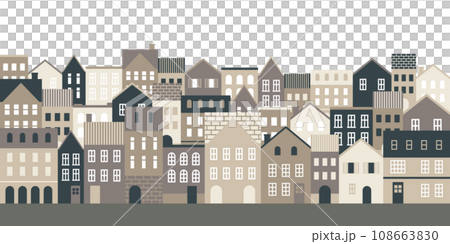 背景素材_ヨーロッパ風のかわいい町並み 108663830
