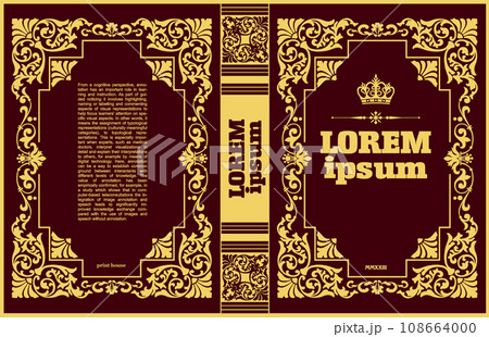 Ornate leather book cover and old retro ornament Vector Image