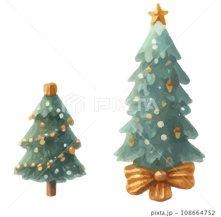 クリスマスの飾り、モミの木のクリスマスツリーセット クリスマスの飾り、モミの木のクリスマスツリーセット 108664752