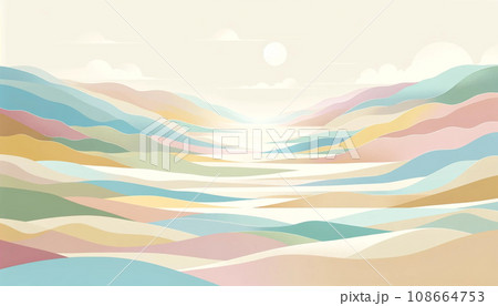 SDGsのカラーの山のある風景 108664753