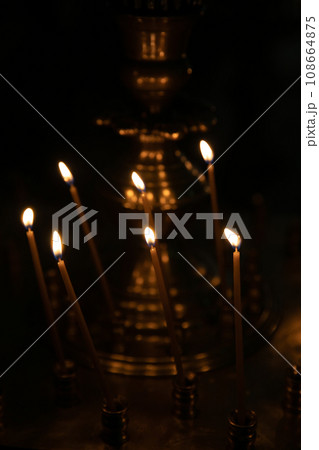 Candles on the altar in the church religion Candles on the altar in the church religion 108664875
