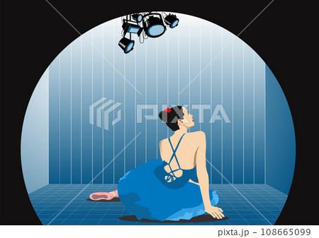 Classical ballet dancers. Vector Colored 3d illustration 108665099