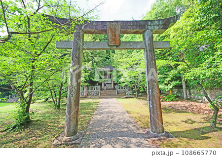 福岡県田川市夏吉にある須佐神社鳥居と参道 福岡県田川市夏吉にある須佐神社鳥居と参道 108665770