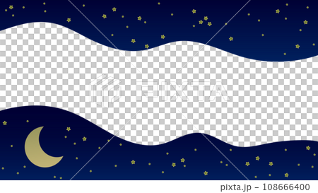星夜と月夜のヘッダーフッターイラスト素材 16:9 星夜と月夜のヘッダーフッターイラスト素材 16:9 108666400