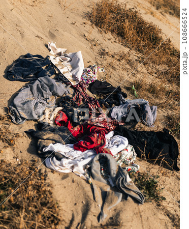 Desert Full of Used clothes and textile dump 108666524