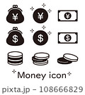 モノクロのお金のアイコン 108666829