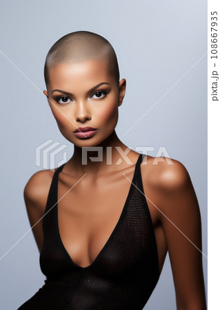 Fashionable female with buzz cut hairstyle Fashionable female with buzz cut hairstyle 108667935