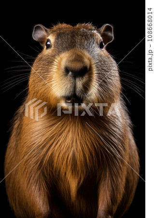 Portrait of a happy capybara 108668014