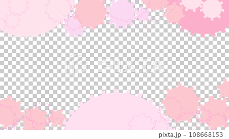 可愛粉紅齒輪頁眉頁腳素材16:9 108668153