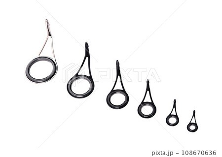 throughput rings for fishing rods of various sizes close-up space for an inscription throughput rings for fishing rods of various sizes close-up space for an inscription 108670636
