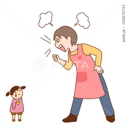 子供を叱る女性保育士 108670783