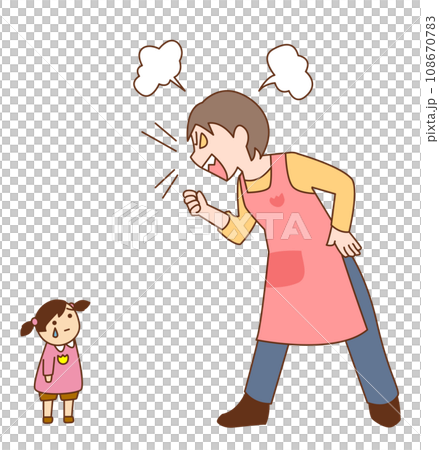 子供を叱る女性保育士 108670783