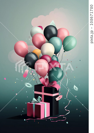 Colorful simple decoration illustration for party, birthday, baby shower, bridal shower, graduation, business event, grand opening, anniversary, holiday invitation draft and greetings card template. 108671780