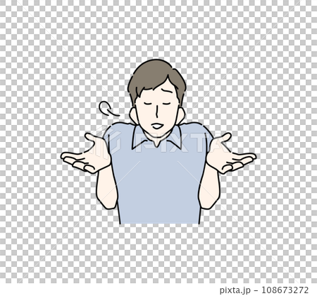 Illustration of a man doing a strange pose (plain clothes) 108673272