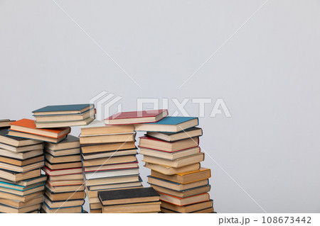 science education stack of books on white background teaching literacy science education stack of books on white background teaching literacy 108673442