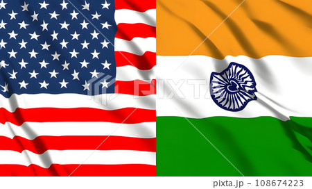 アメリカとインドの国旗 108674223