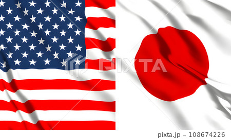 アメリカと日本の国旗 108674226