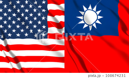アメリカと台湾の国旗 108674231