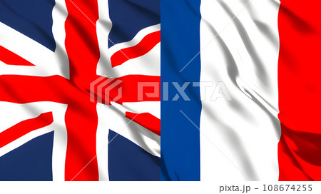 イギリスとフランスの国旗 108674255