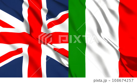イギリスとイタリアの国旗 108674257
