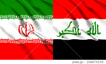 イランとイラクの国旗 108674259
