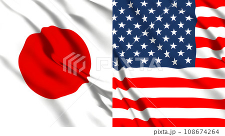 日本とアメリカの国旗 108674264