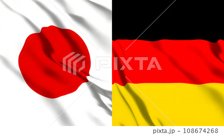 日本とドイツの国旗 日本とドイツの国旗 108674268