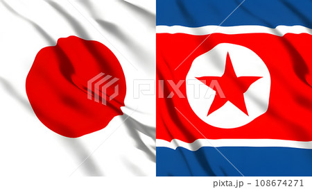 日本と北朝鮮の国旗のイラスト素材 [108674271] - PIXTA