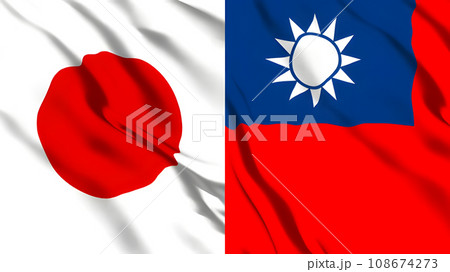 日本と台湾の国旗 108674273