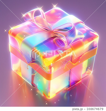 3D gift box in gradient colors, Ai generated 108674679
