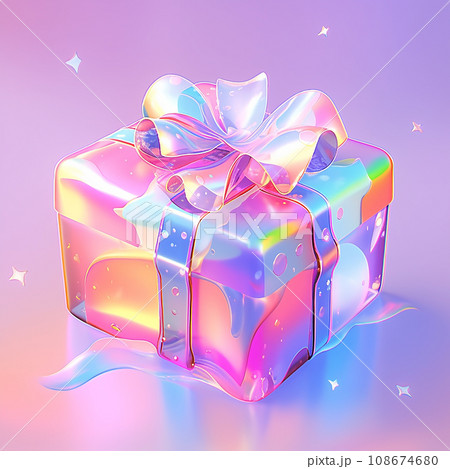 3D gift box in gradient colors, Ai generated 108674680