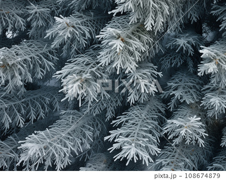 Spruce branch background. Beautiful branch of green spruce with needles. Christmas tree in nature. seamless pattern Spruce branch background. Beautiful branch of green spruce with needles. Christmas tree in nature. seamless pattern 108674879