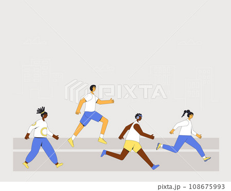 Running people. Different runners marathon 108675993