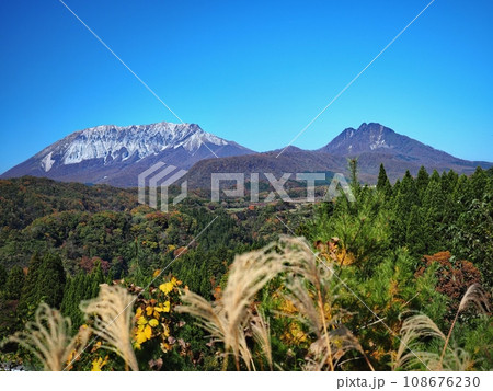 内海乢から見る秋の大山と烏ヶ山 108676230