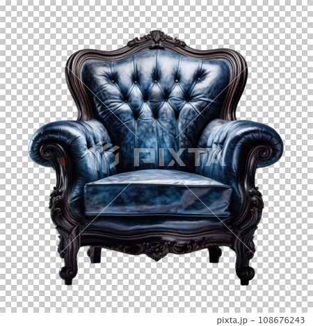 a blue chair isolated 108676243
