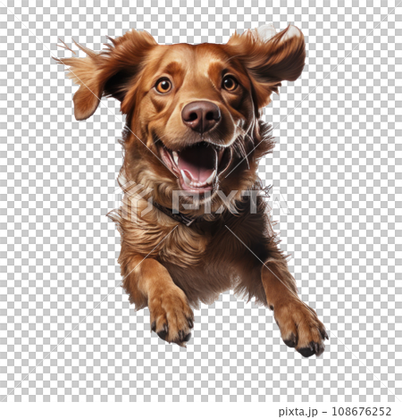 a dog in a jump isolated 108676252