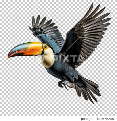 a flying toucan isolated a flying toucan isolated 108676280