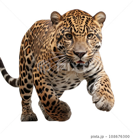a jaguar in a jump isolated a jaguar in a jump isolated 108676300